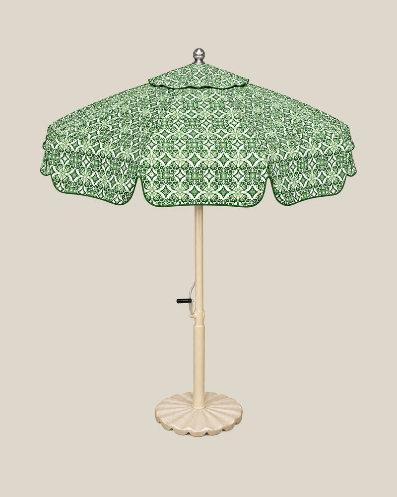Azure Mosaic Umbrella — Emerald Green Front