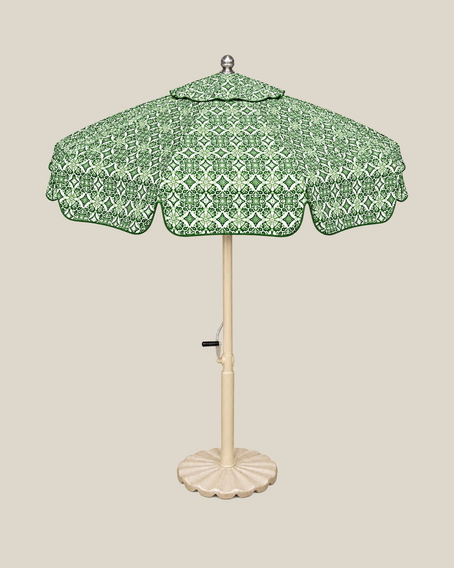 Azure Mosaic Umbrella — Emerald Green Front