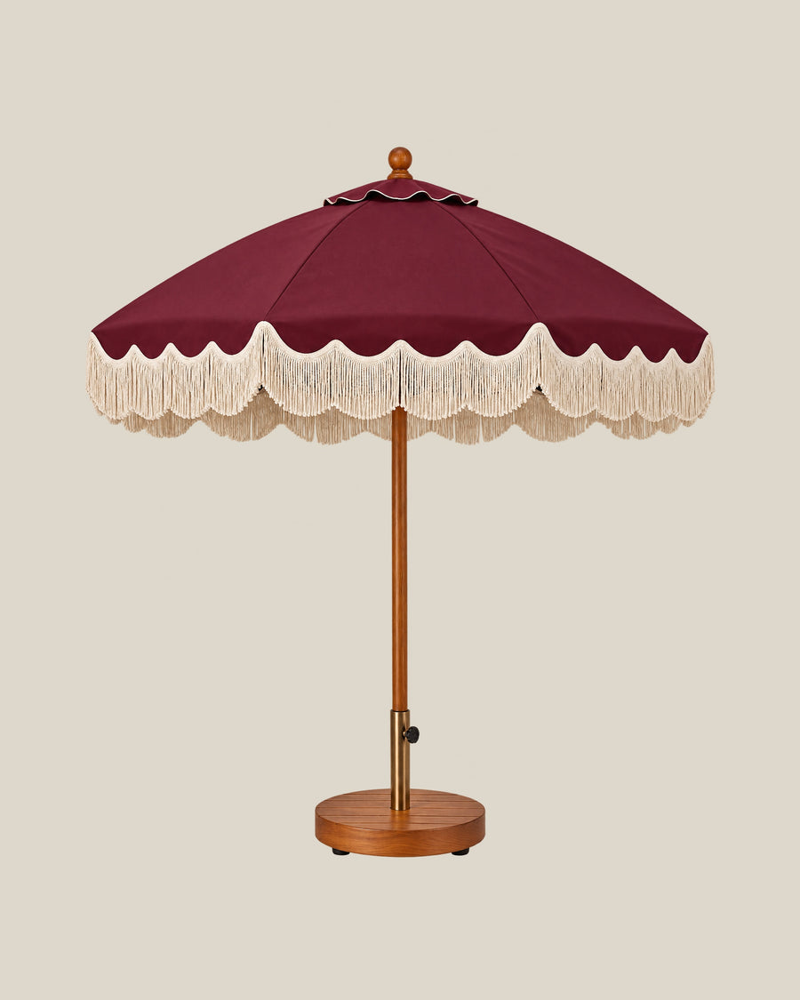 Ripple Edge Umbrella — Burgundy Front