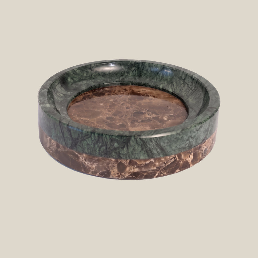 TODO Bowl — Verde Green ring / Emperador Dark base