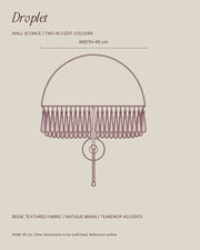 DROPLET Wall Sconce by LaLuz — Dimensioned Outline