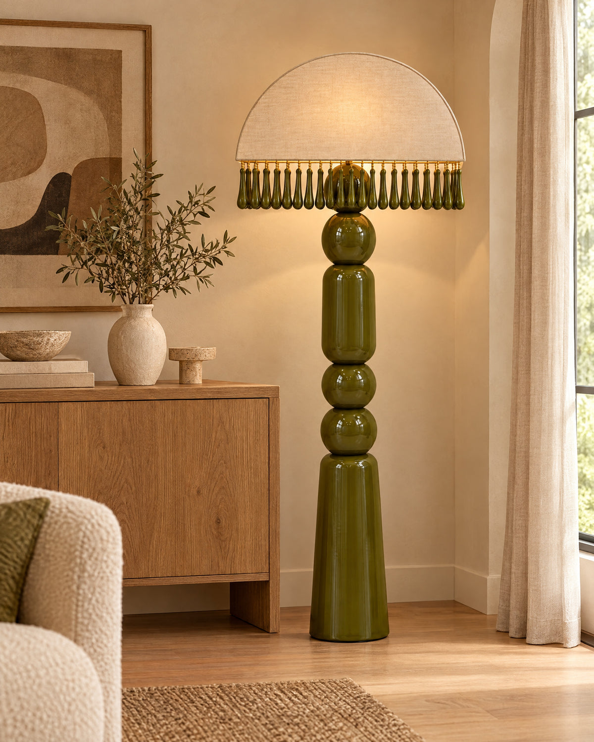DROPLET Floor Lamp by LaLuz — Olive Green Lifestyle