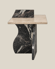 GUCCI Side Table in Beige Travertine and Gucci Marble — product view 3 on Bone