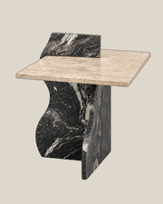 GUCCI Side Table in Beige Travertine and Gucci Marble — product view 5 on Bone