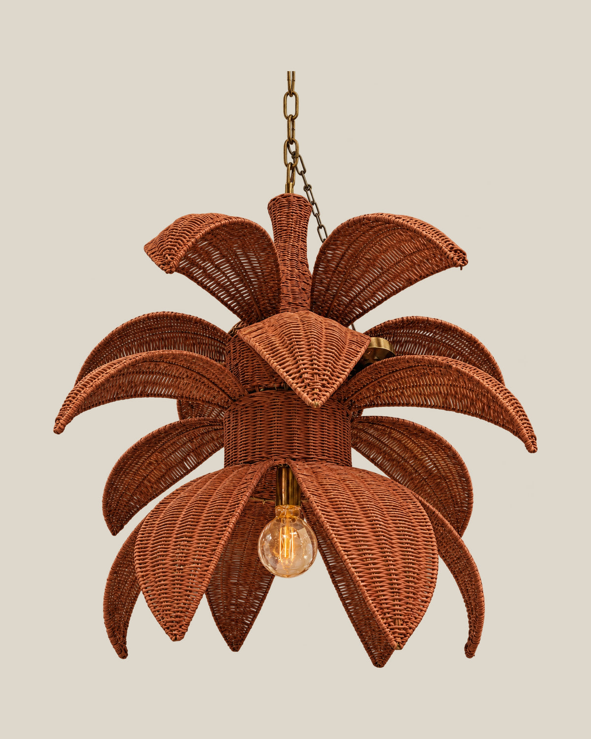 PALM BLOOM Chandelier by LaLuz — Rich Terracotta Brown