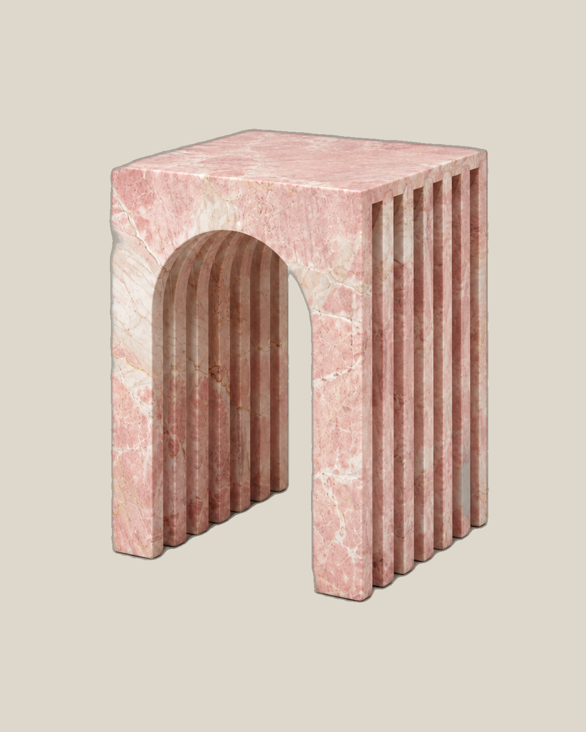 Pink Marble Side Table — supplied product view 2 on Bone