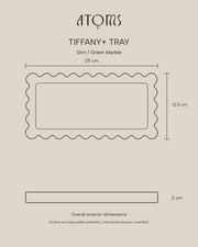 Tiffany+ Tray Slim: 25 × 12.5 × 2 cm overall exterior dimensions.