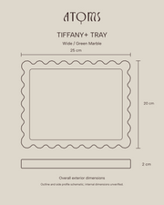 Tiffany+ Tray Wide: 25 × 20 × 2 cm overall exterior dimensions.