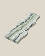 ATOMS Sezy Tray — Mint Green & White, angled view on BONE background