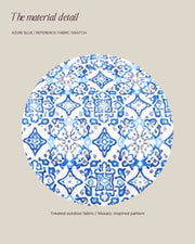 Azure Mosaic Umbrella — Azure Blue Material Swatch