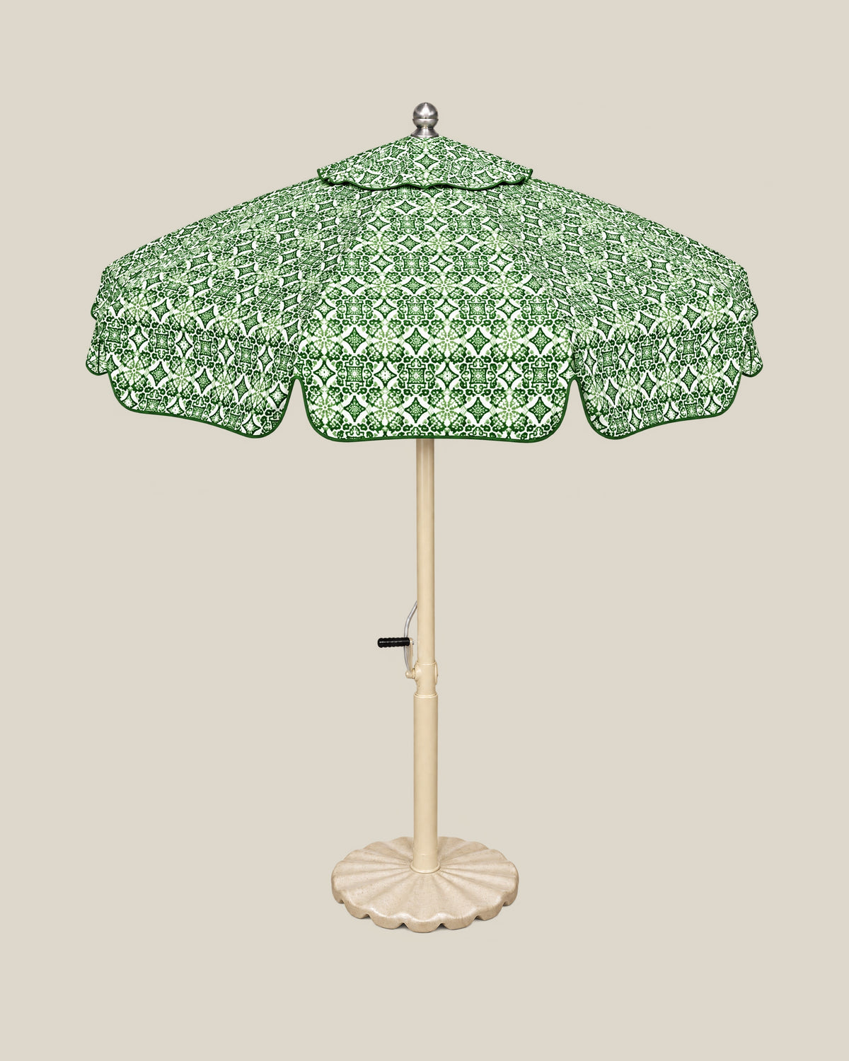 Azure Mosaic Umbrella — Emerald Green Front