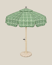 Azure Mosaic Umbrella — Emerald Green Front