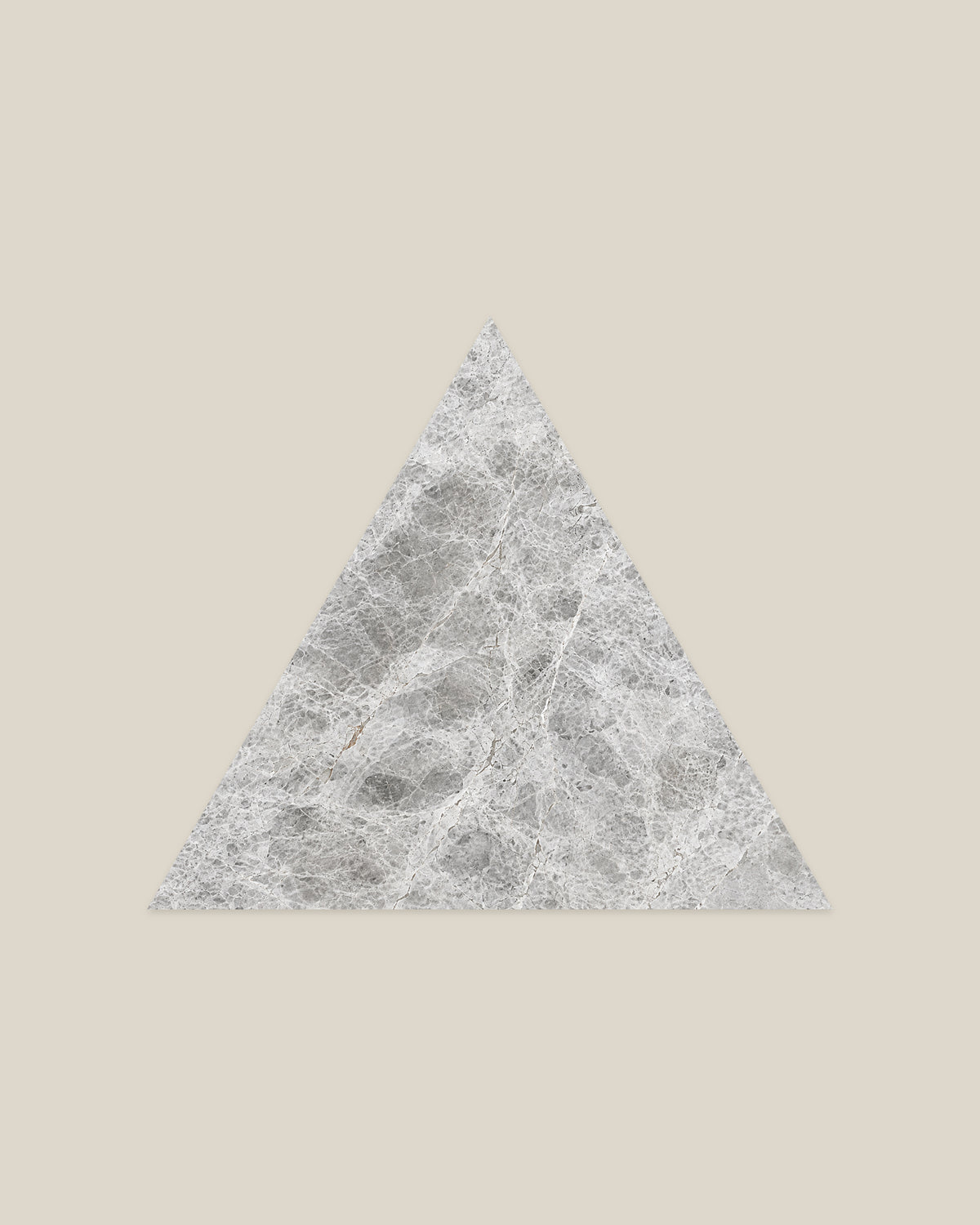 BLOC TRI-CHECKERS — Tundra Grey single triangle on BONE background