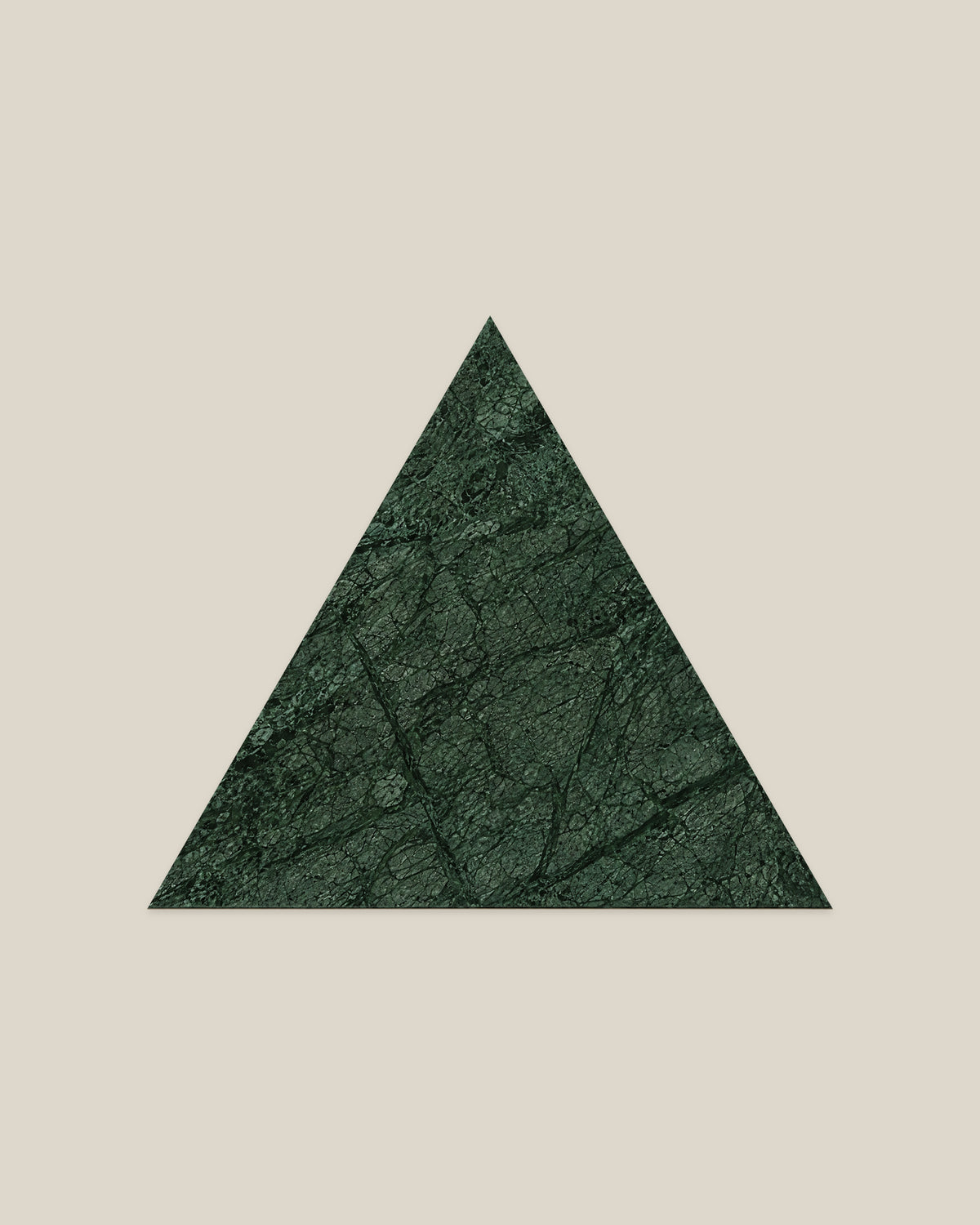 BLOC TRI-CHECKERS — Verde Green single triangle on BONE background