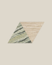 BLOC TRI-CHECKERS — River Jade × Beige paired triangles on BONE background