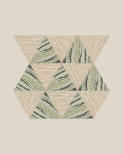 BLOC TRI-CHECKERS — River Jade × Beige tile pattern on BONE background