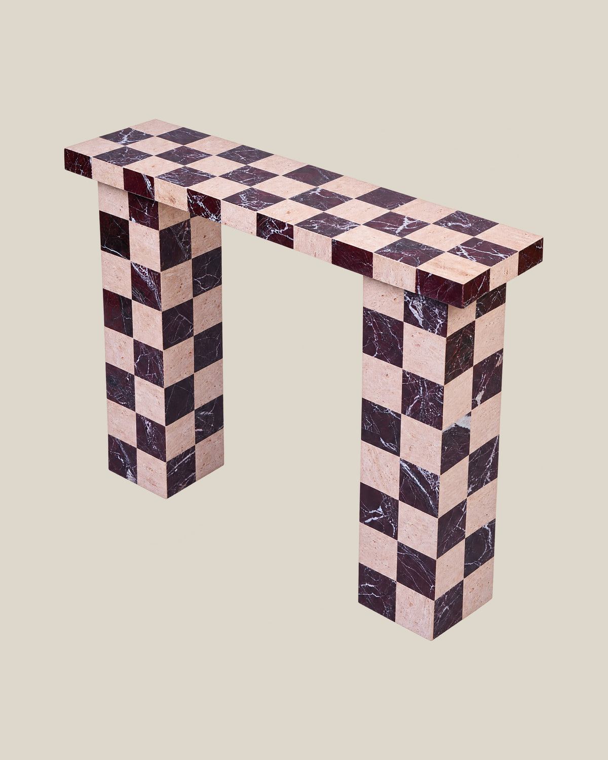 CHECKERED Console Bone 01 | CARVINGS | Bone #DED8CC