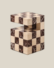 Cookie Side Table - checkered angle 4