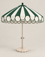 LA LUZ double scalloped umbrella — green side, 185 cm overall height
