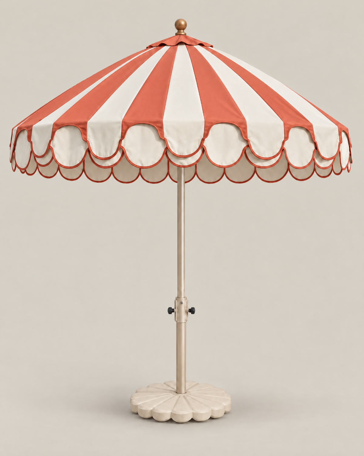 LA LUZ double scalloped umbrella — simone side, 185 cm overall height