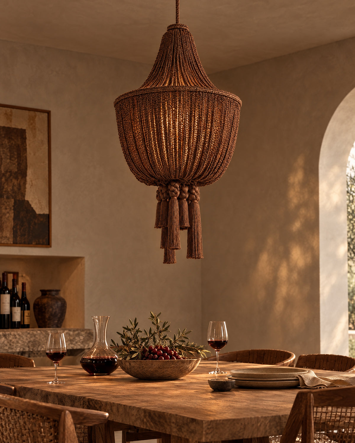 LA LUZ BRAIDELLE Pendant — Chocolate Brown Lifestyle