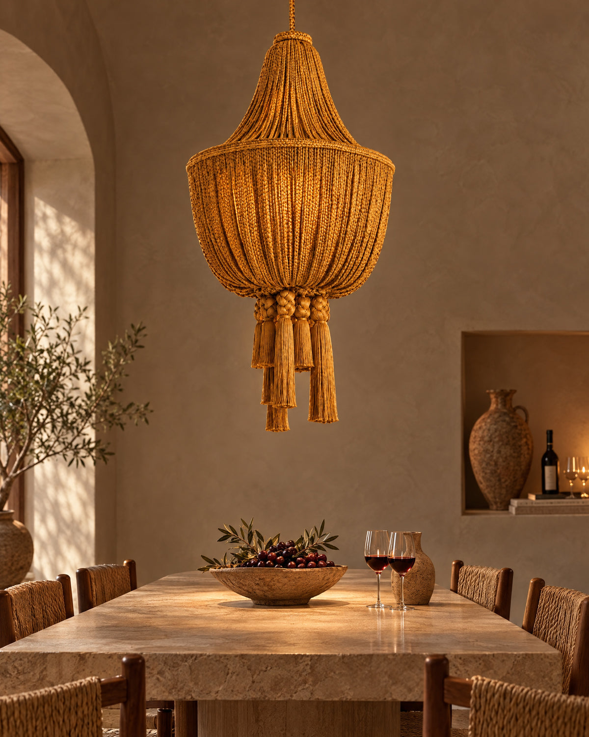LA LUZ BRAIDELLE Pendant — Mustard Yellow Lifestyle