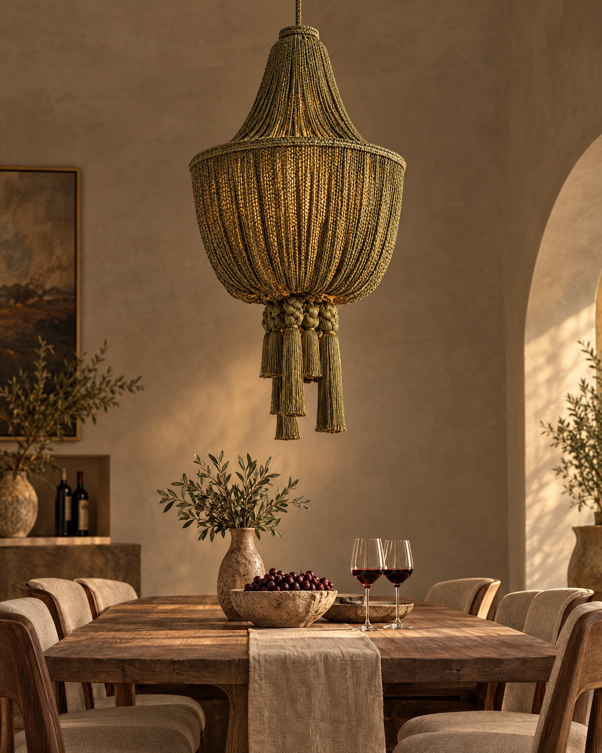 LA LUZ BRAIDELLE Pendant — Olive Green Lifestyle
