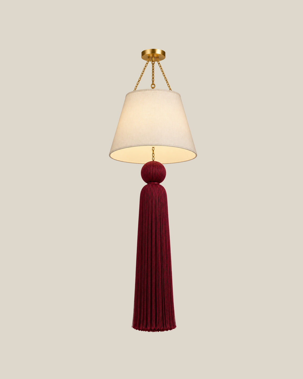 LA LUZ ÉTOILE Tassel Pendant — Burgundy Front