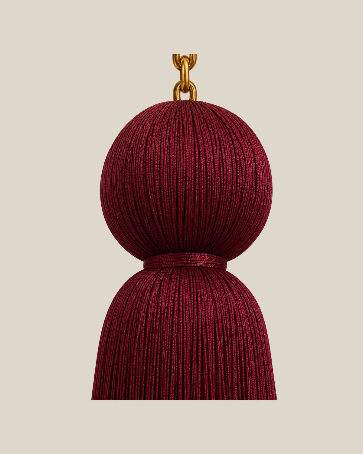 LA LUZ ÉTOILE Tassel Pendant — Burgundy Silk Detail