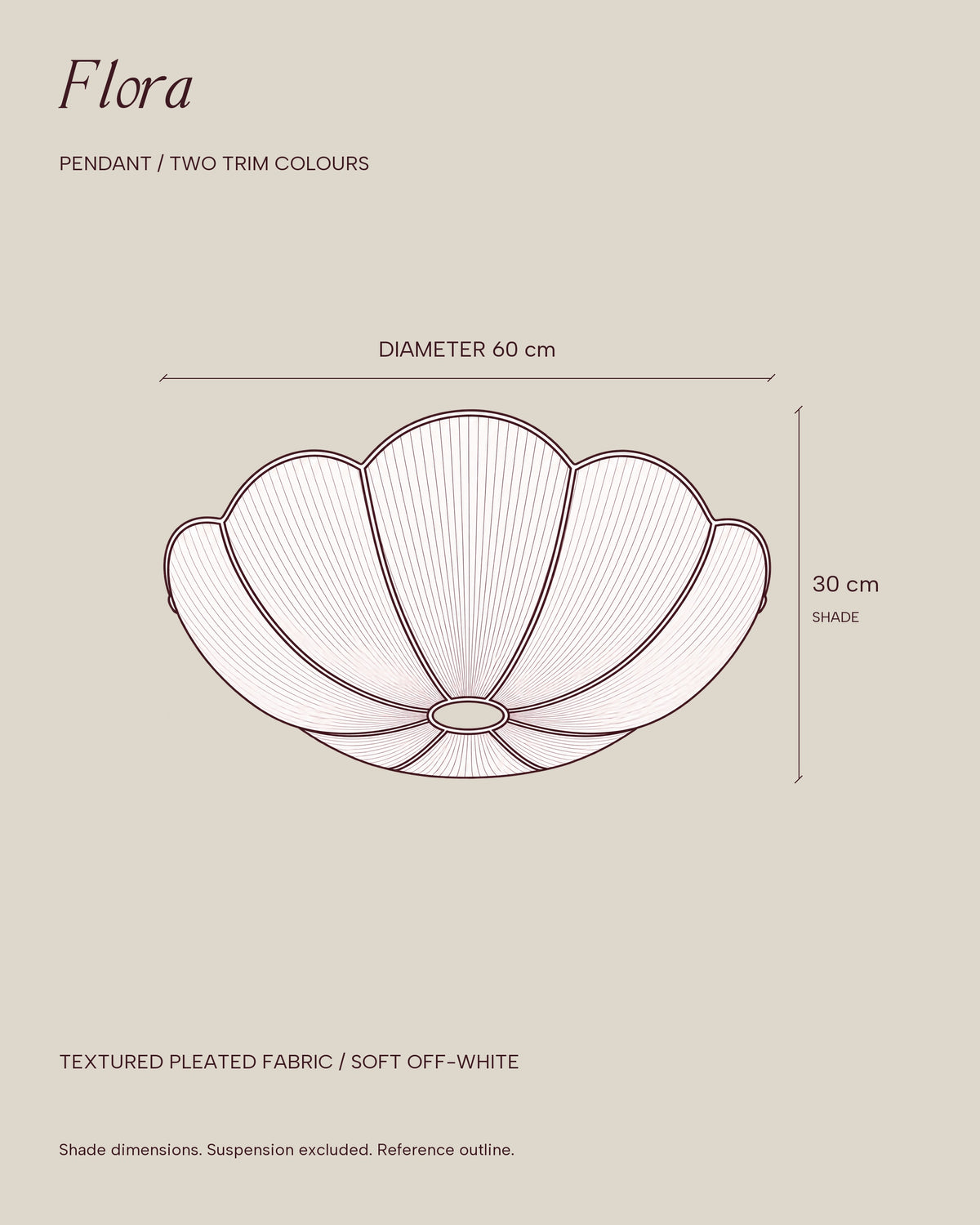 LA LUZ FLORA Pendant Chandelier — Dimensioned Outline