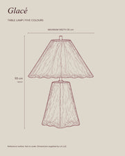 LA LUZ GLACÉ Table Lamp — Dimensioned Outline
