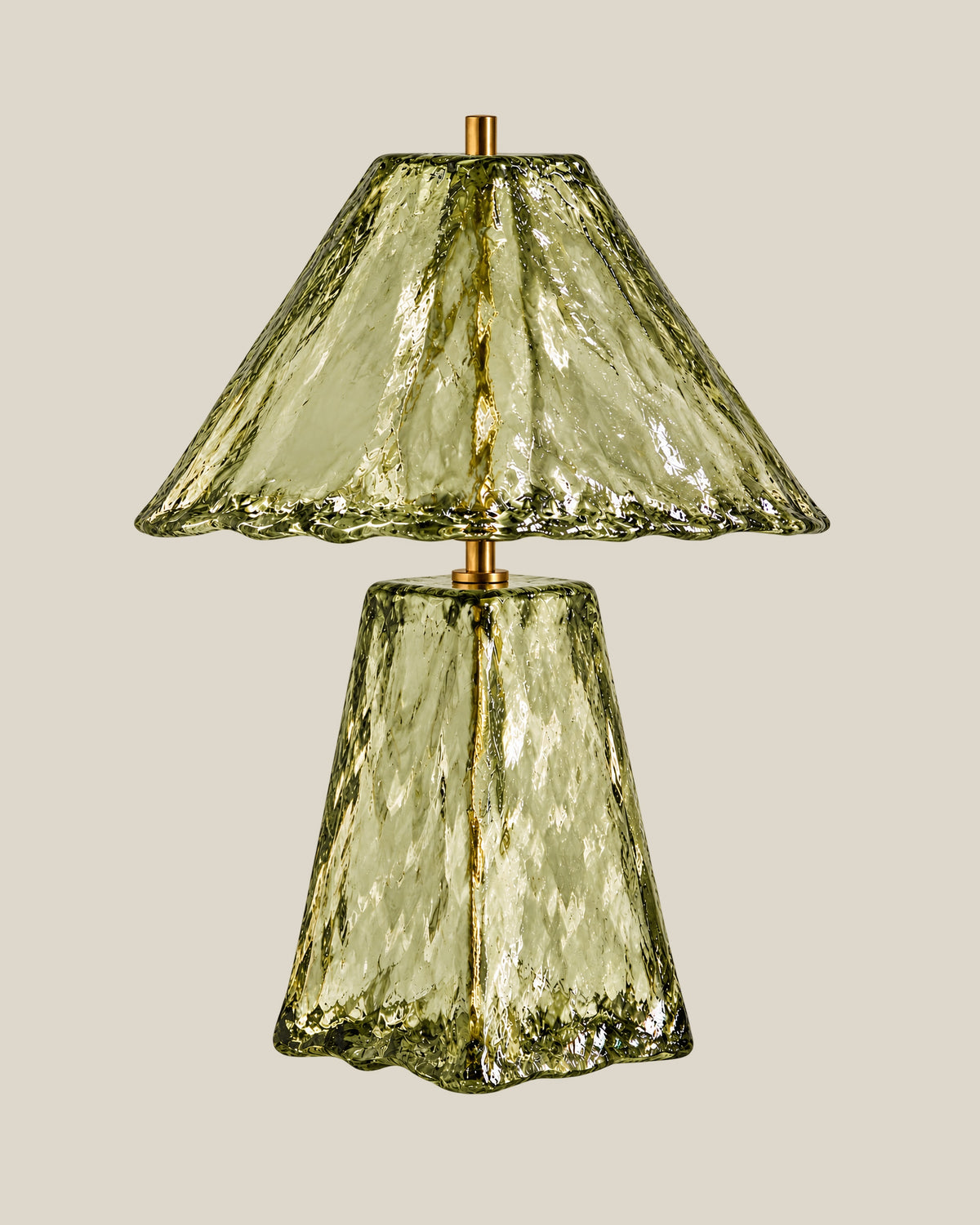 LA LUZ GLACÉ Table Lamp — Olive Green Front
