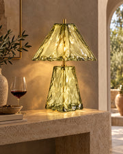 LA LUZ GLACÉ Table Lamp — Olive Green Lifestyle
