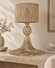 LA LUZ MUSE Table Lamp — Beige Lifestyle