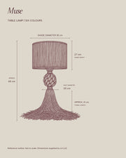 LA LUZ MUSE Table Lamp — Dimensioned Outline