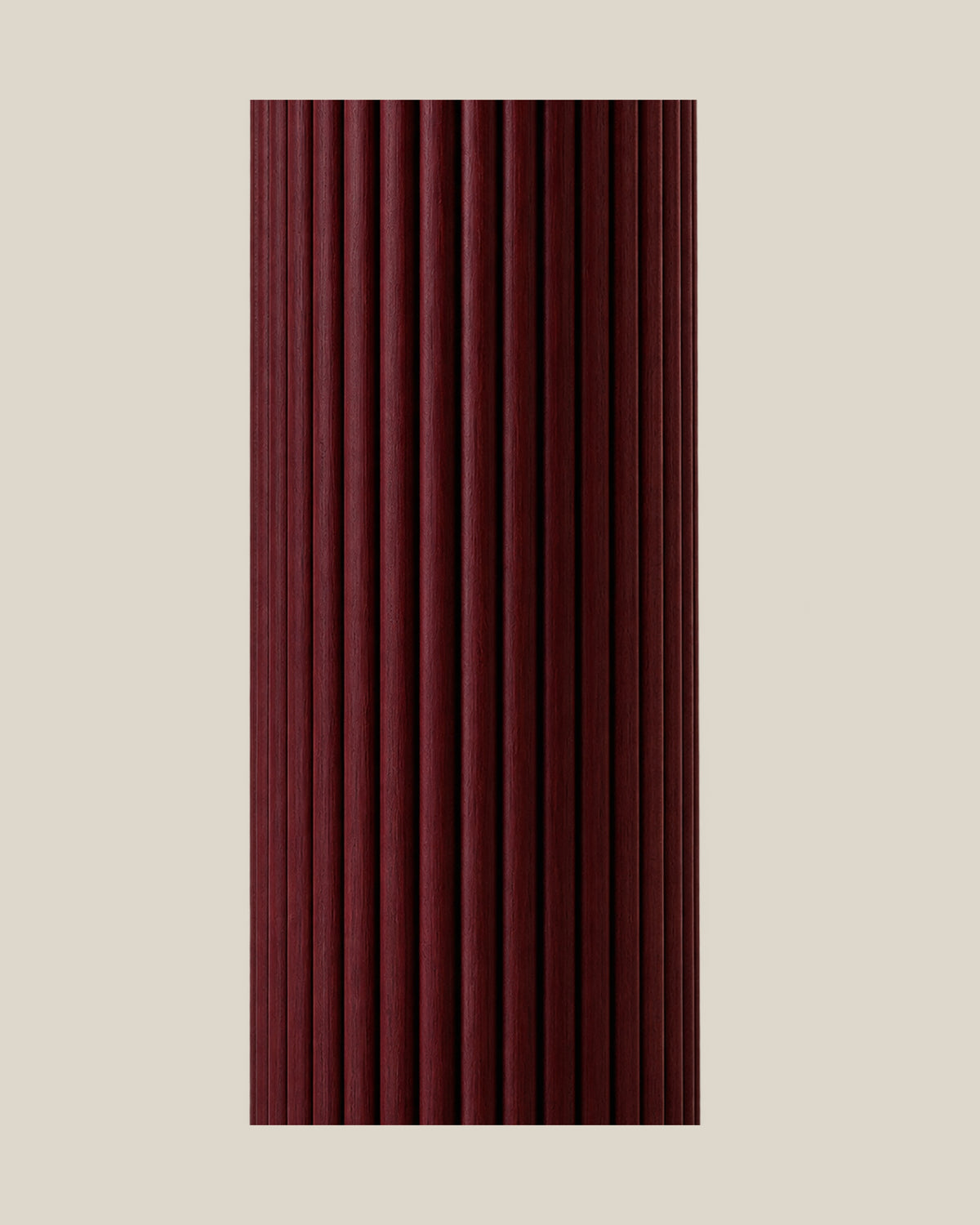 LA LUZ SOLARA Floor Lamp — Dark Burgundy Fluted Wood Detail