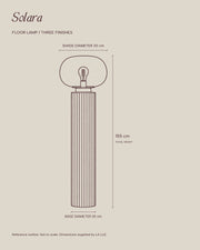 LA LUZ SOLARA Floor Lamp — Dimensioned Outline