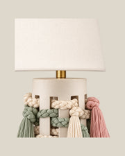 LA LUZ TASSELLE Table Lamp — Pastel Shade Detail