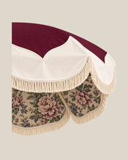 Pointed Scallop Umbrella — Burgundy Fabric Detail