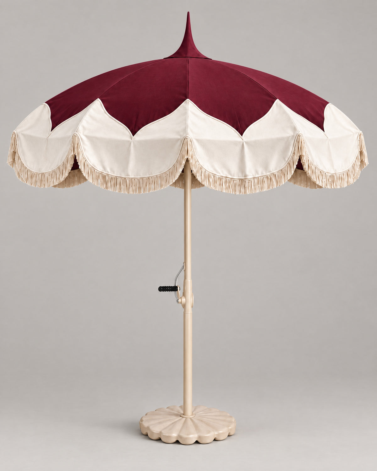 Pointed Scallop Umbrella — Burgundy Studio