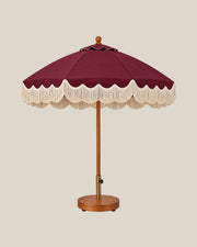Ripple Edge Umbrella — Burgundy Front